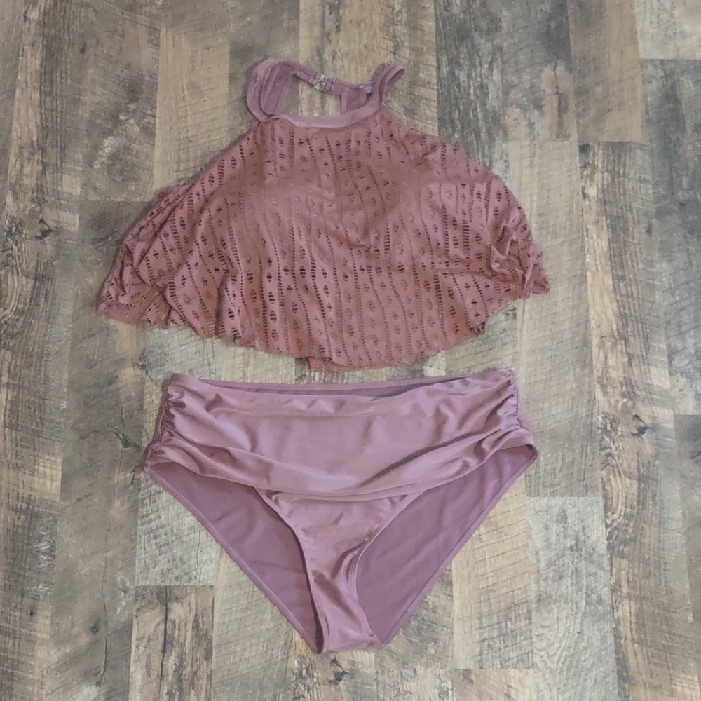 Pink Halter Bikini Set